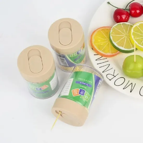 Wrap Bamboo Toothpick with Plastic Jar Dispenser Container Bottle Holder Cello Toothpicks