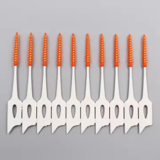 Customized Logo Disposable Dental Cleaning Interdental Brush Toothpick Silicone Toothpick 