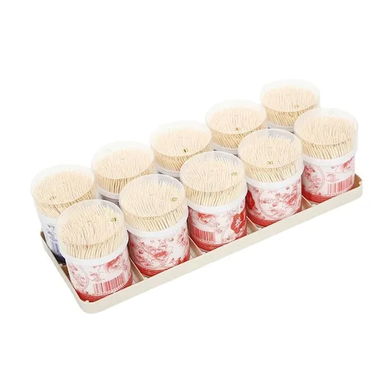 Cello Individual Wrap Bamboo Toothpick with Plastic Jar Dispenser Container Bottle Holder Individual Bamboo Toothpicks Pack 
