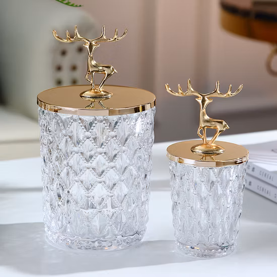 Light Luxury Jars Household Toothpick Cotton Swab Snack Glass Canister Decorative Storage Box