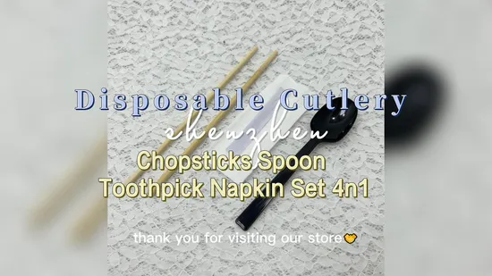 Disposable Paper Film Chopsticks Set Spoon Tissue Paper Toothpicks Wholesale Custom 