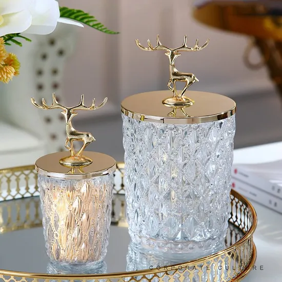 Light Luxury Jars Household Toothpick Cotton Swab Snack Glass Canister Decorative Storage Box 